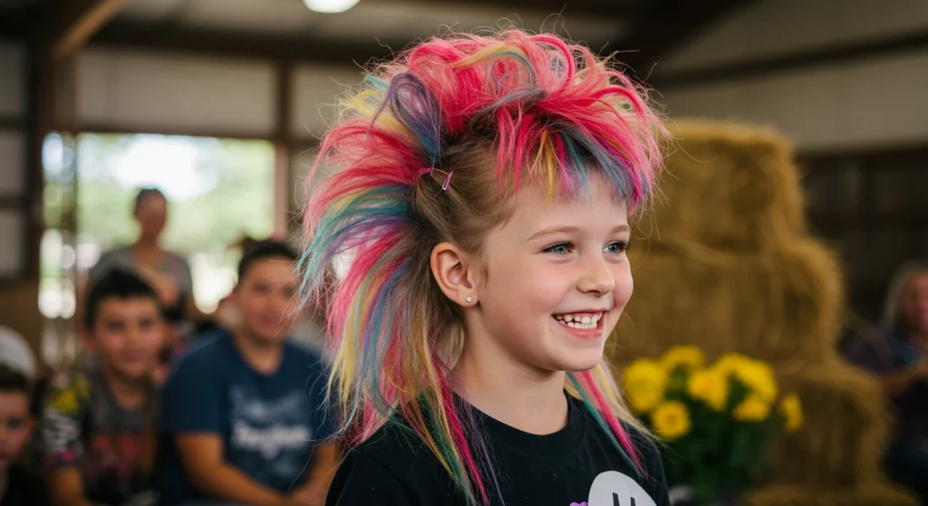 Young contestant’s rock style