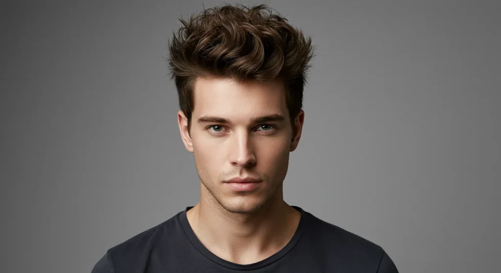 Bold brushed-up spikes with high volume and sharp edges