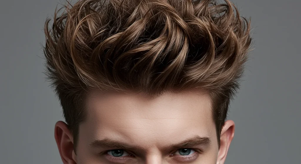 Messy spiky hairstyle styled with matte clay for natural finish