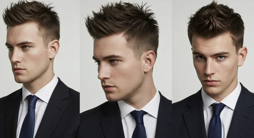 Subtle spiky hairstyle for men suitable for professional workplace look