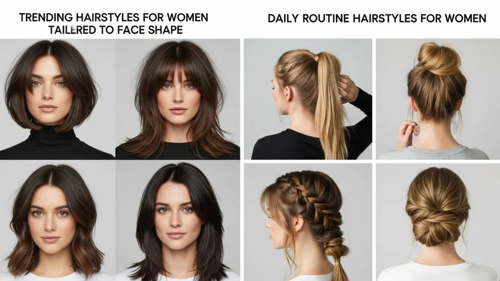 Trending hairstyles for women tailored to face shape and daily routine