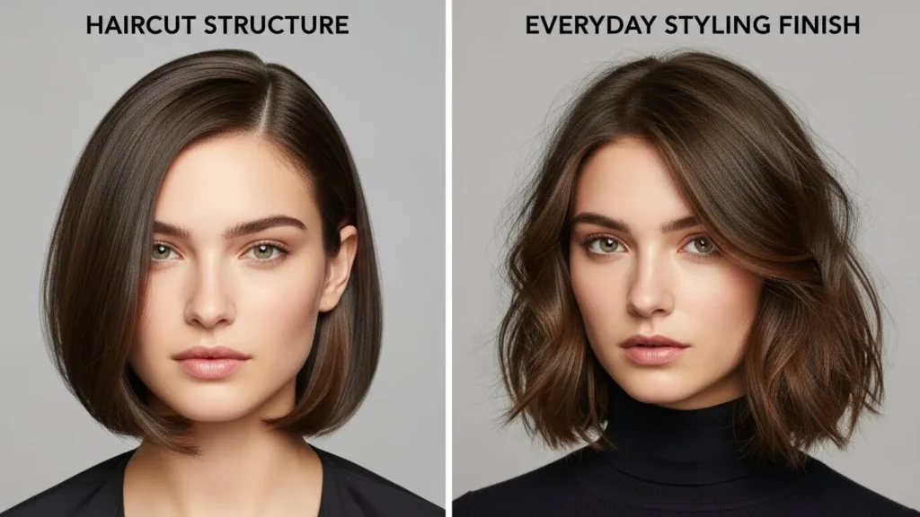 Difference between haircut structure and everyday styling finish