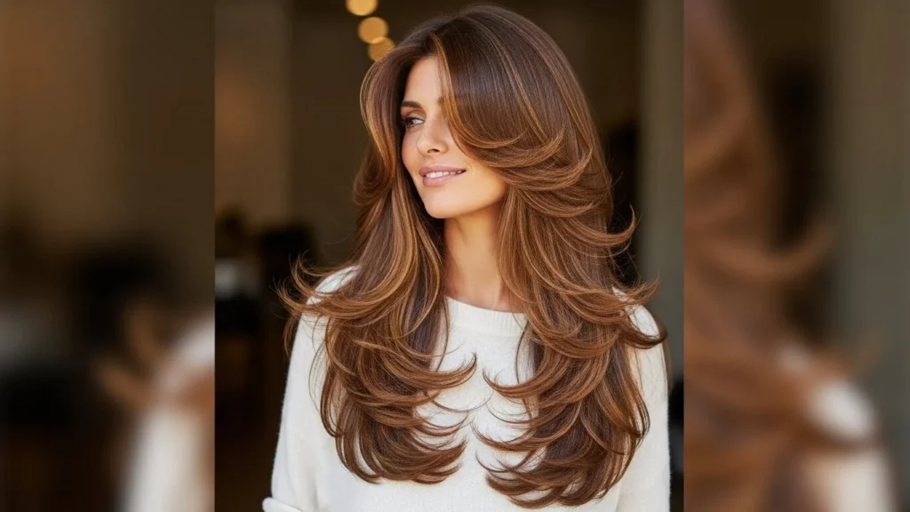 Trending hairstyles for women with long flowing layers