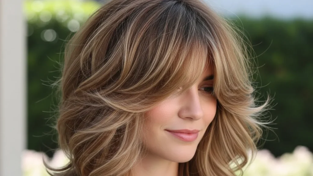 Textured shag haircut with relaxed movement