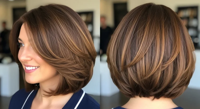 Soft shoulder-length lob haircuts for women with smooth texture and natural shine