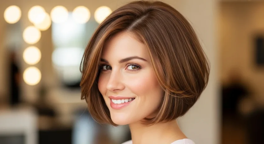 Blunt haircuts for women styled short with soft texture and light movement