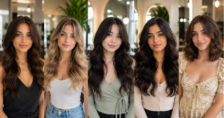 Flattering wave style matched to various face shapes