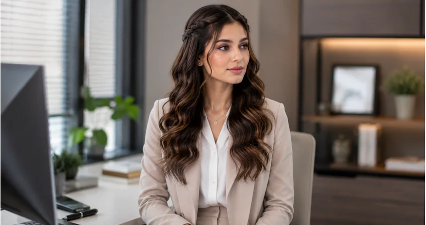 Polished waterfall waves for a professional office look