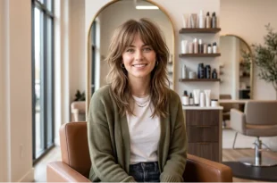 Wolf cut girl hairstyles with soft layers